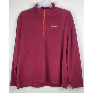 Eddie Bauer Men's 2XL Maroon 1/4 Zip Fleece Jacket